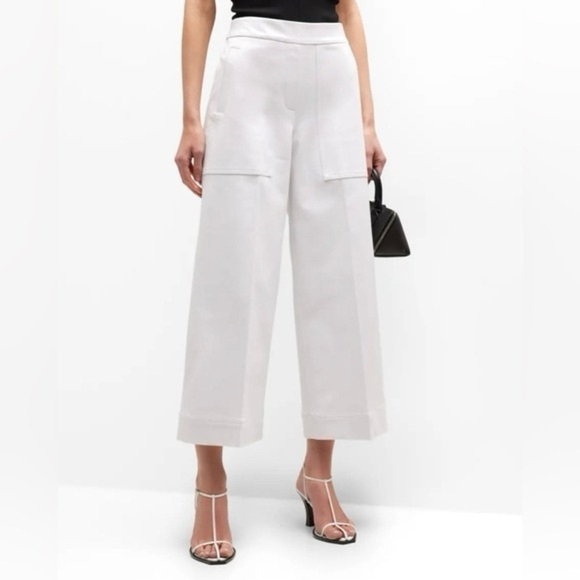 SPANX Pants - NWOT Spanx On-the-Go Cropped Wide Leg Pants White Size Large
